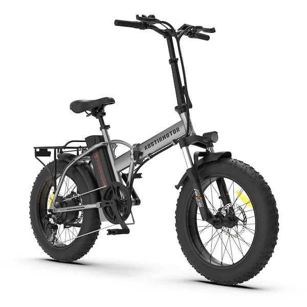 Ne✌️ 20 in. Folding Black Electric Bike 500-Watt Motor 20 in. Fat