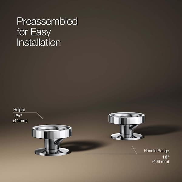 KOHLER Components Bathroom Sink Handles with Industrial Design in Polished Chrome