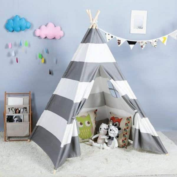 https://images.thdstatic.com/productImages/ba13a47f-a2e6-412b-95a4-44f502e5bba5/svn/ejoy-kids-toys-teepeetent-4polelargegrey-2pc-31_600.jpg