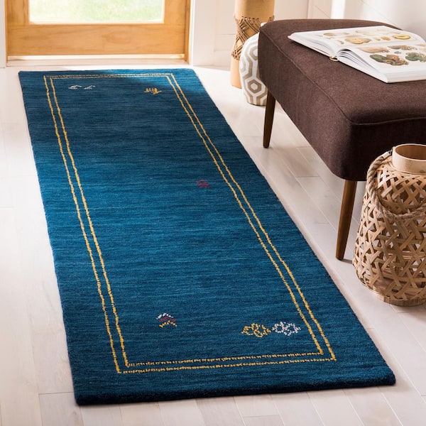 Himalaya Blue/Multi 2 ft. x 8 ft. Border Runner Rug