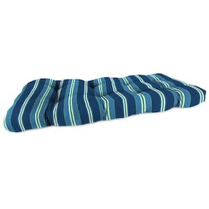 44 in. L x 18 in. W x 4 in. T Outdoor Wicker Settee Bench Cushion in Sullivan Vivid