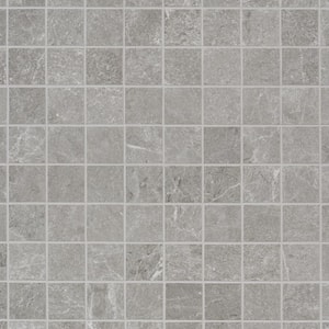 LithoTech Silver Gray 11.81 in. x 11.81 in. Matte Porcelain Mosaic Floor and Wall Tile (0.96 sq. ft./Each)