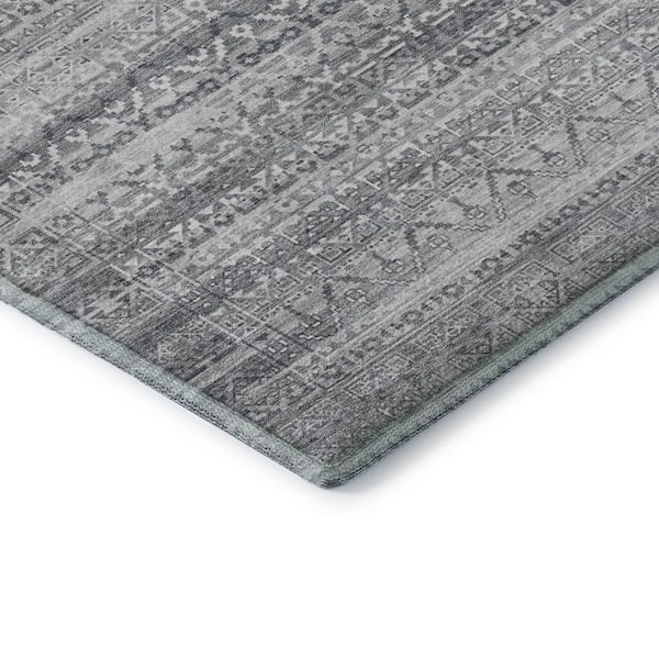 Mayfield Premium Machine Washable Abstract AMF2101 Gray 9 ft. x 12 ft. Area Rug