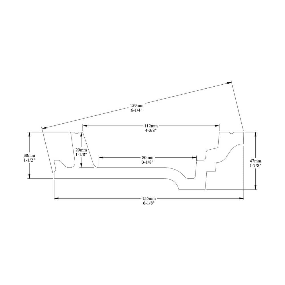 Primed White Polyurethane Crown Moulding 78-inch