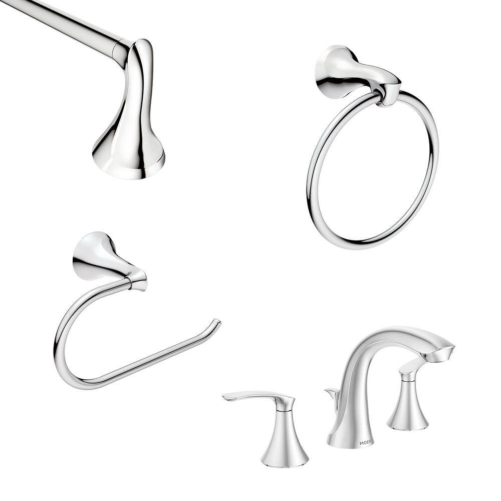 MOEN Darcy 8 in. Widespread 2Handle Bathroom Faucet Kit with 3Piece Hardware Set Chrome (24 in