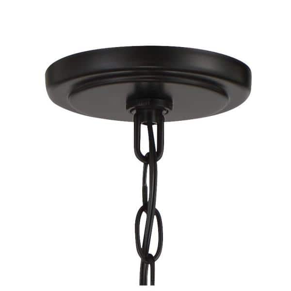 Mini Coal Black 6-Light Chandelier with Clear Glass Shades