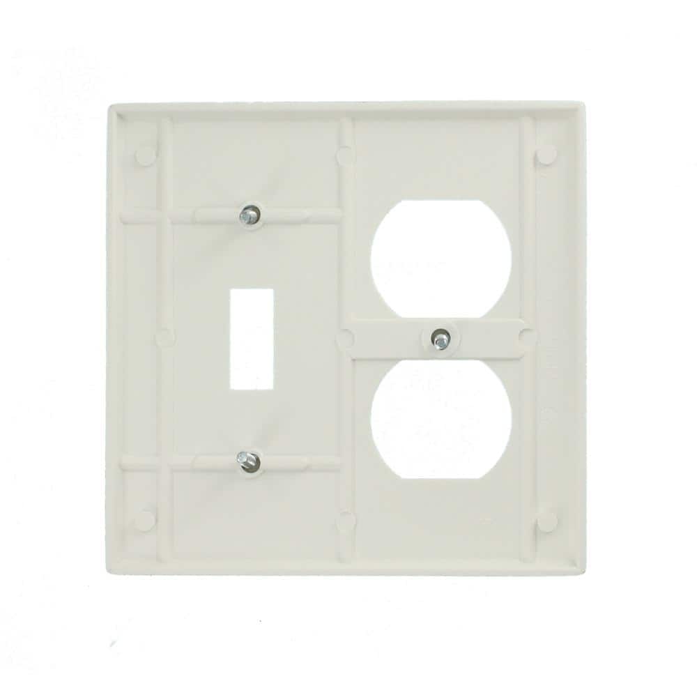 White Thermoset 2-Gang Toggle and Duplex Wall Plate