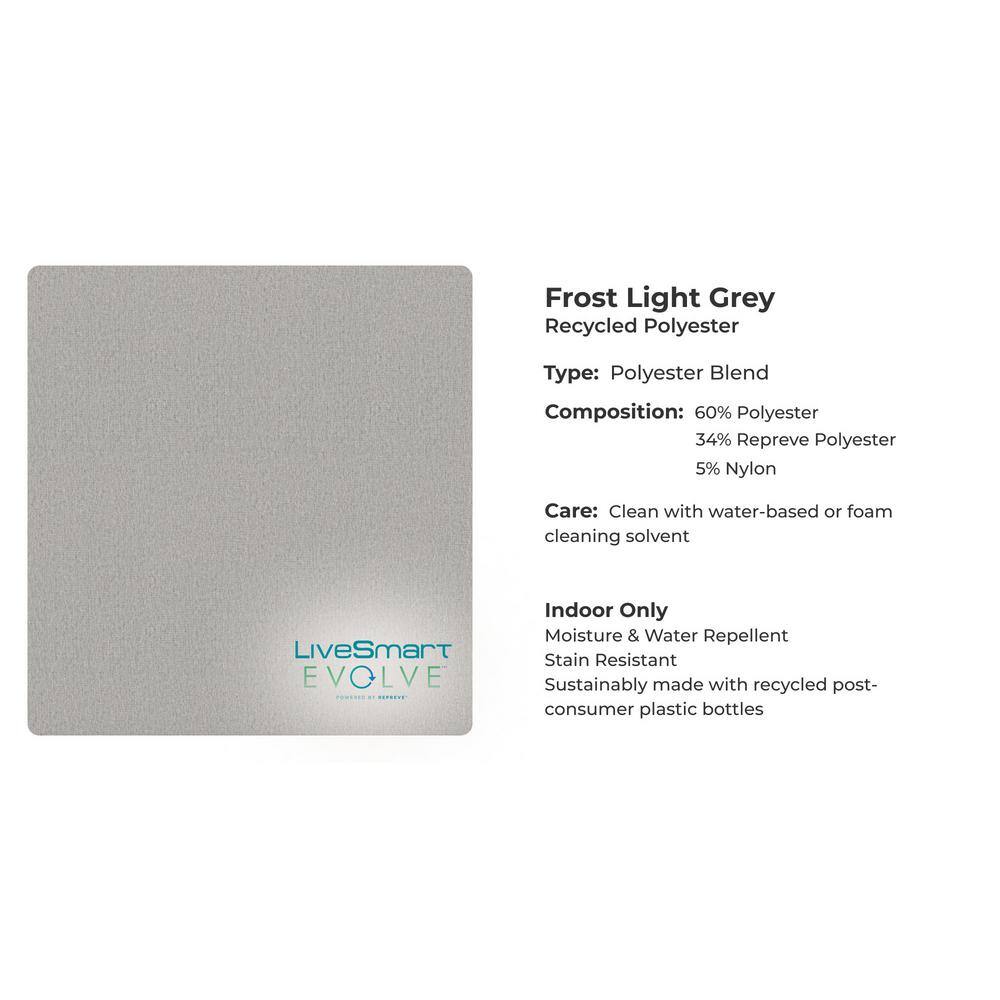 Frost Light Gray Modular Fabric Loveseat with Square Arms