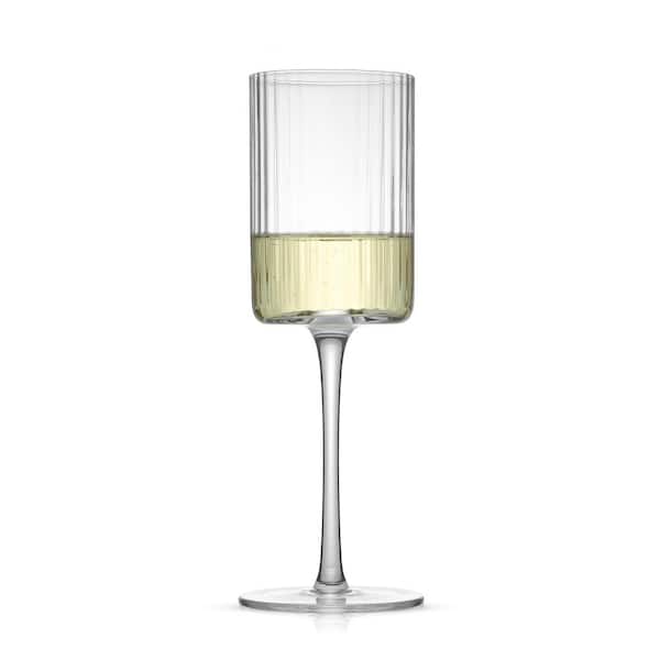 JoyJolt Elle 11.5 oz. Fluted Cylinder White Wine Glasses Set (Set