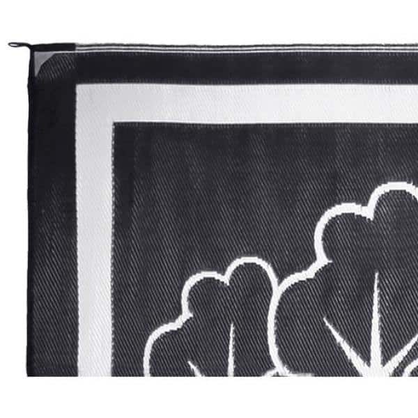 8 ft. x 18 ft. Black/White RV Home Reversible Mat