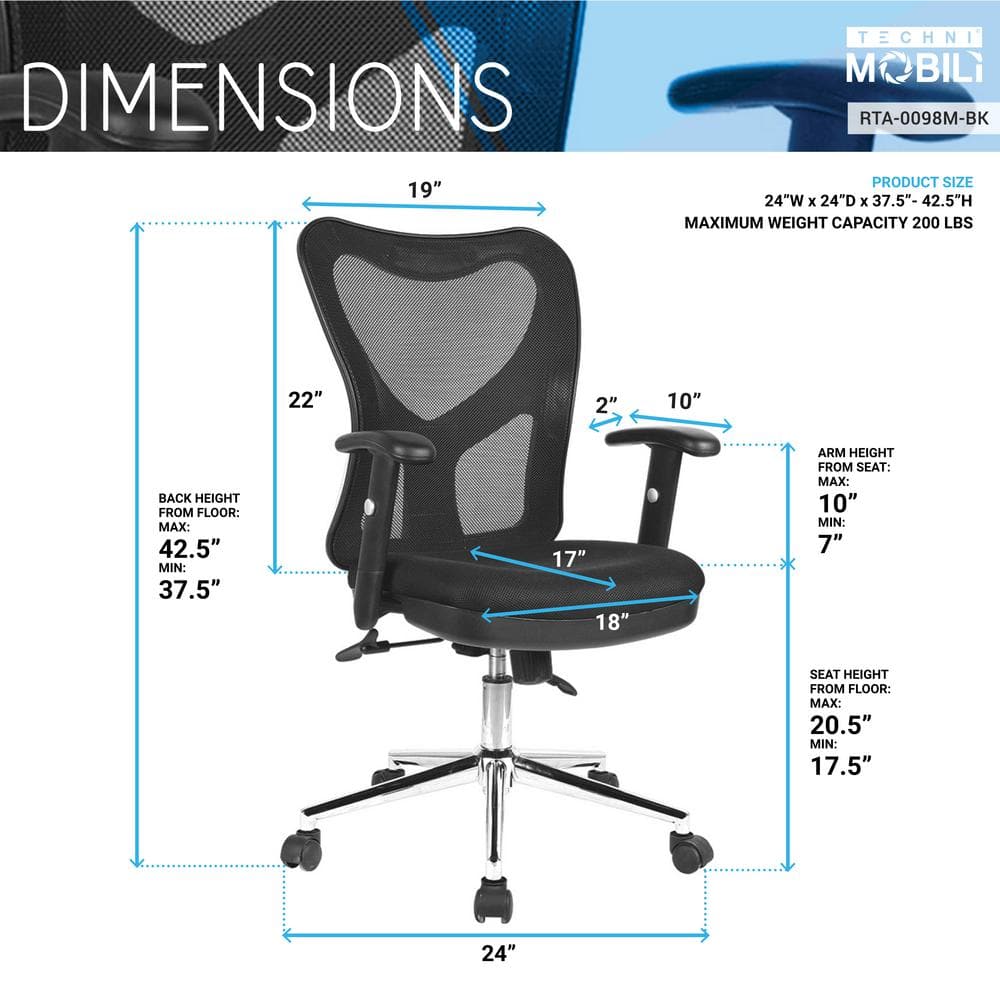 Sleek Contemporary High-Back Black Mesh Office Chair with Chrome Base