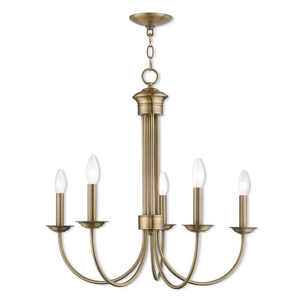 AVIANCE LIGHTING Abbotsford 5-Light Antique Brass Chandelier