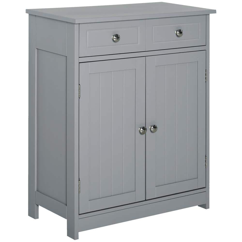 23.50 in. W x 11.75 in. D x 29.50 in. H Gray Linen Cabinet with 2-Doors, 2-
