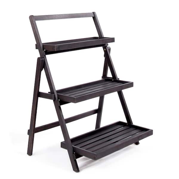 Noble House Cletus Dark Grey Wood Plant Stand