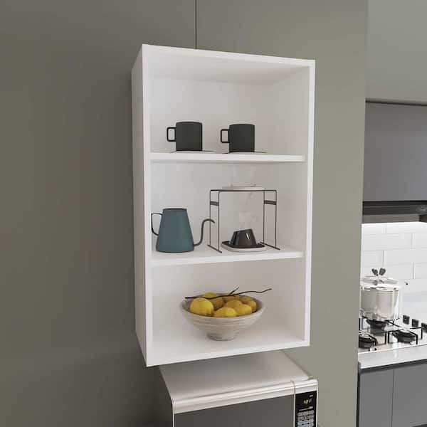 Unbranded 21 in. W x 12 in. D White 3-Tier Open Wall Cabinet Floating Shelf Decorative Wall Shelf