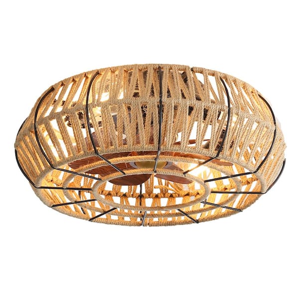 Yardreeze 20 in. Indoor Wood American Retro Style Ceiling Fan Chandeliers with Remote Control, 6 Gear Wind Speed Fan Light
