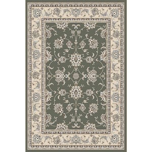 Pisa Light Green 5 ft. x 7 ft. Traditional Oriental Floral Scroll Area Rug