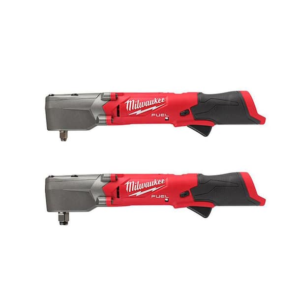 Milwaukee M12 FUEL 12V Lithium-Ion Brushless Cordless 3/8 in. and 1/2 in. Right Angle Impact Wrenches Set (2-Tool)