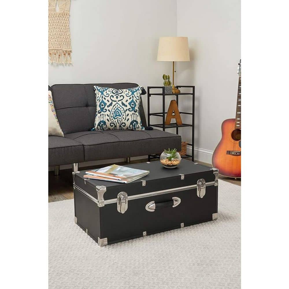 Black Storage Trunk with Lockable Top 30 in., Dorm/College Room Underbed Storage Trunk Footlocker price history on PriceWatchPro