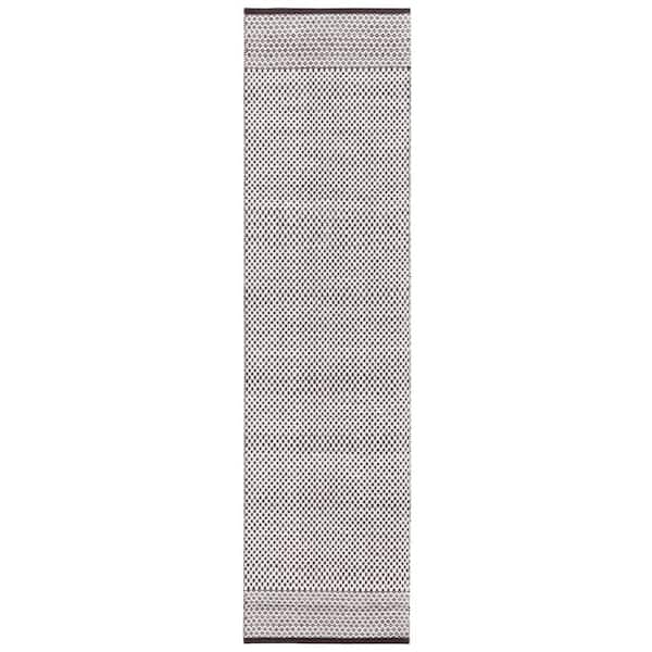 Vermont 2 ft. x 9 ft. Brown/Ivory Check Runner Rug