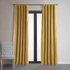 Fool's Gold Velvet Rod Pocket Blackout Curtain - 50 in. W x 84 in. L (1 Panel)