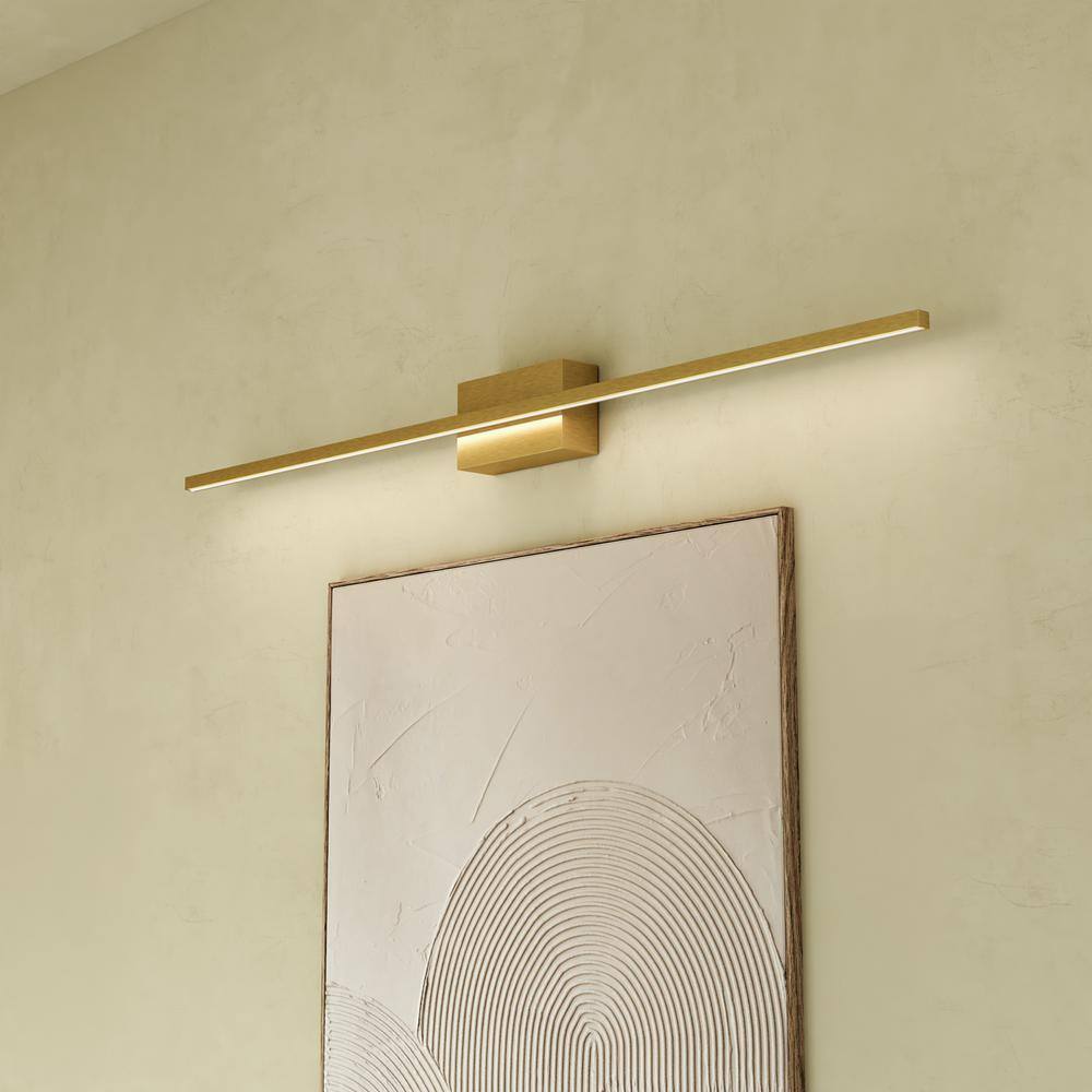 Brushed Gold 36" Linear LED Bath Sconce