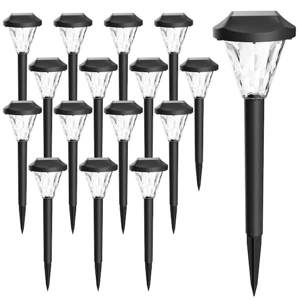 GIGALUMI Warm White LED Solar Powered Weather Resistant Path Lights (16-Pack)