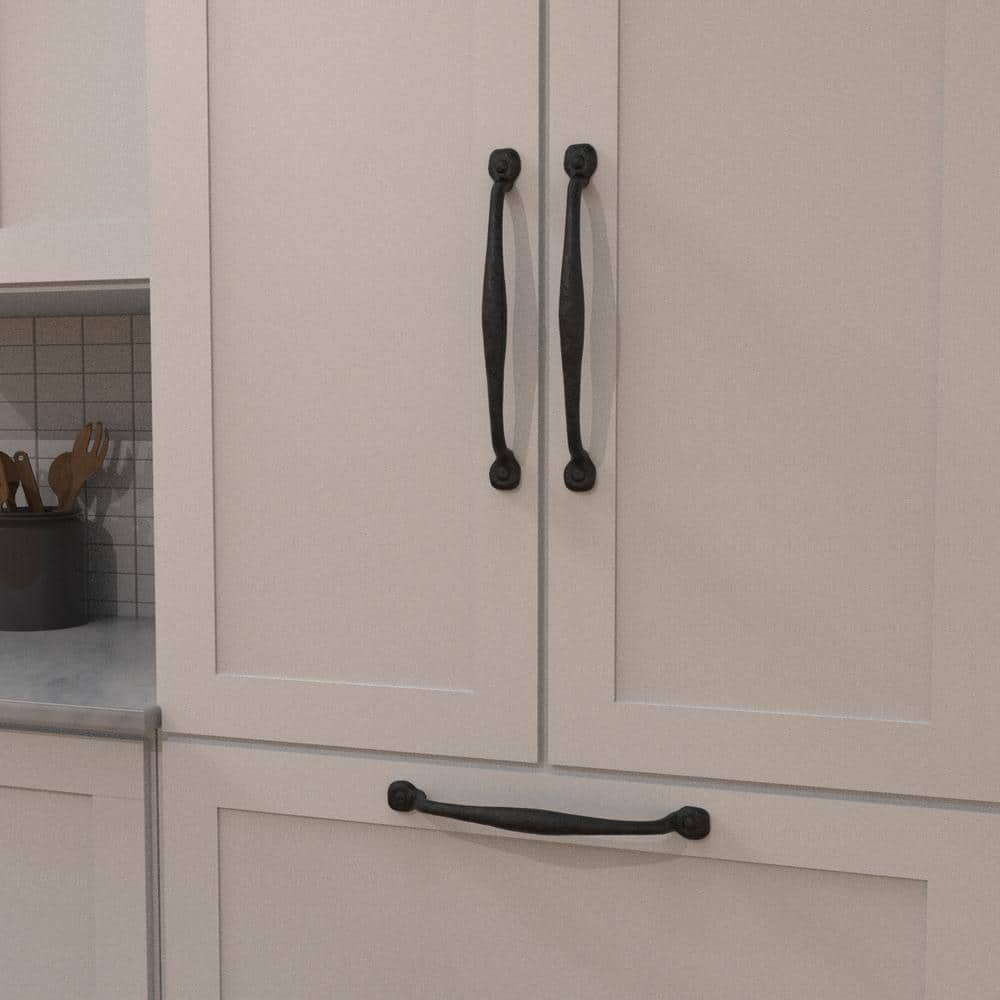 Refined Rustic Black Iron 12" Appliance Pull Handle