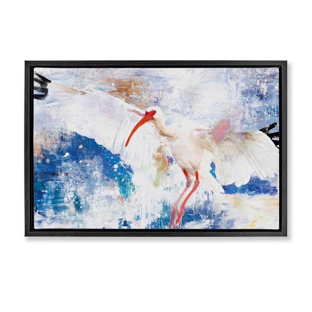 Flying Stork Bird by Porter Hastings Black Floater Frame Animal Graphic Art Print 21 in. x 31 in. price history on PriceWatchPro