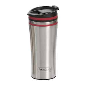 15 oz. Red Double Wall Stainless Steel Coffee Tumbler with Silicone Ring