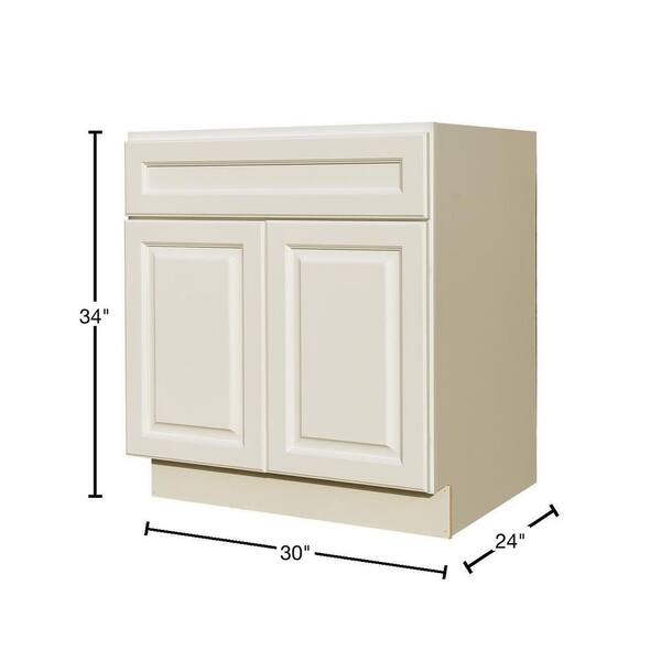 LIFEART CABINETRY LaPort Assembled 30x34.5x24 in. Base Cabinet with 2 Doors and 1 Drawer in Classic White