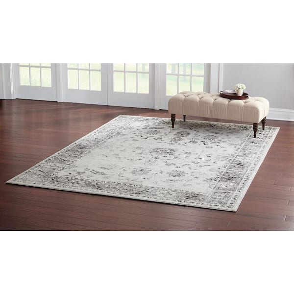 Old Treasures Gray Doormat 3 ft. x 5 ft. Area Rug