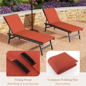 23 x 26.5 CushionGuard 1-Piece Outdoor Chaise Lounge Cushion Orange