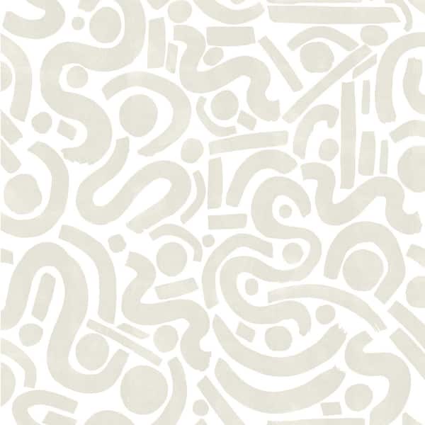 NuWallpaper Beige Edie Geometric Peel and Stick Wallpaper Sample