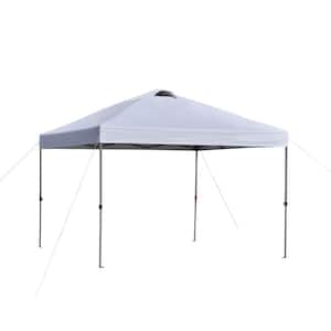 10 ft. W x 10 ft. L Outdoor Pop Up Canopy, Adjust Height Instant Sun Shelter with Top Vents and Wheeled Carry Bag, White