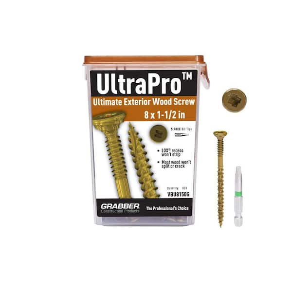 8 in. x 1-1/2 in. 5 lbs. Lox 2-Flat Scavenger Bugle Head GrabberGard Coarse Thread Wood Deck Screws (838-Pieces)