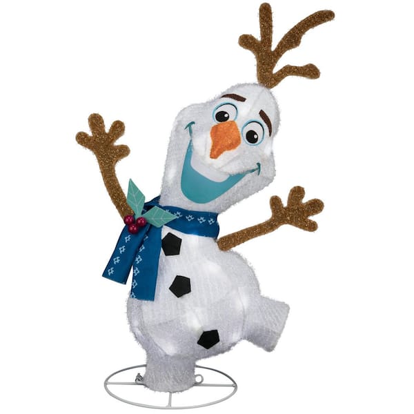 20 in. H x 9.26 in. W Holiday Shimmering Magic Tinsel Olaf Outdoor Christmas Decoration