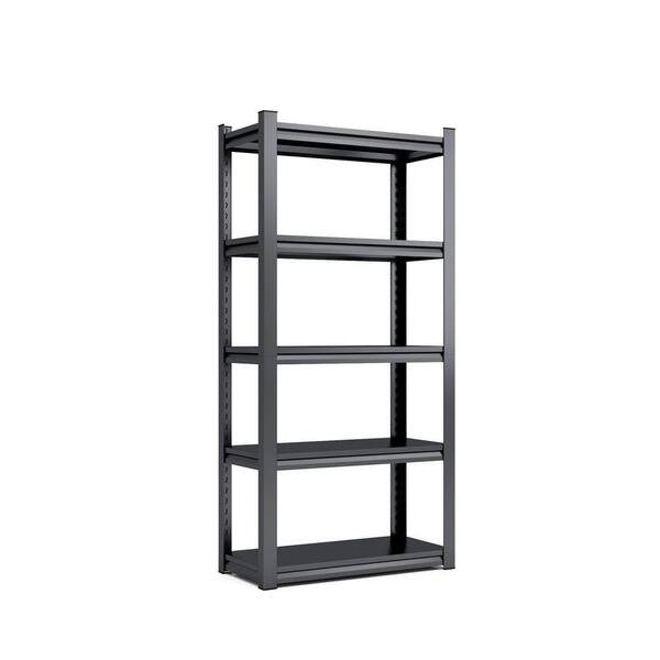 Boyel Living Black 5-Tier Storage Shelving Freestanding Heavy Duty Rack Shelving Unit in Small Space