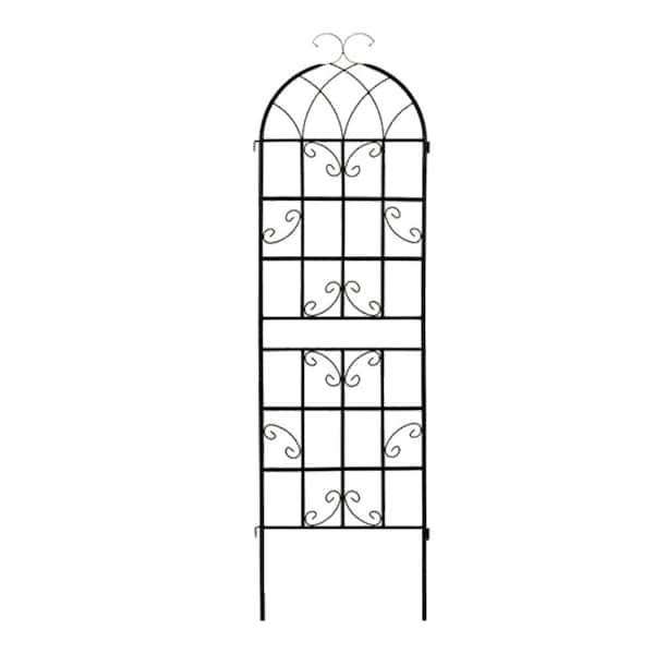 Amucolo 2 Pack 71 in. H x 20 in. W Black Metal Garden Trellis for Climbing Plants