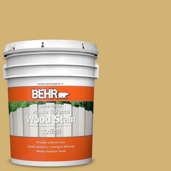 BEHR 5 gal. #M320-5 Dried Chamomile Solid Color House and Fence Exterior Wood Stain