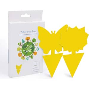 Indoor and Outdoor Fruit Fly Traps Yellow Sticky Plant Bug Fungus Fly Trap Outdoor, (48-Pack)