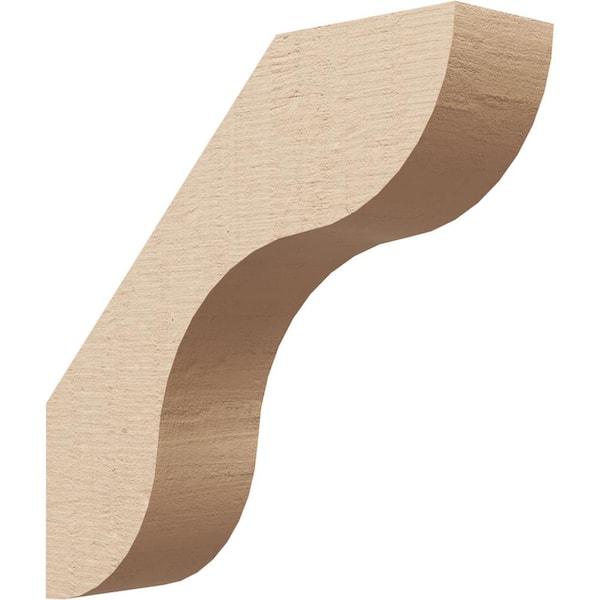Ekena Millwork 3 in. x 12 in. x 12 in. Carmel Rough Cedar Woodgrain Timberthane Polyurethane Knee Brace, Primed