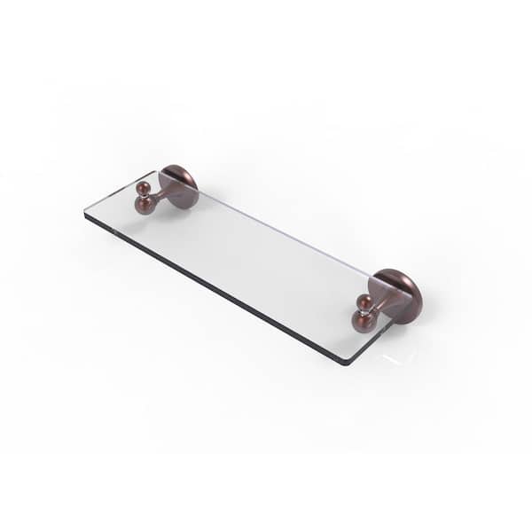 Allied Brass Shadwell Collection 16 in. W Glass Vanity Shelf with Beveled Edges in Antique Copper