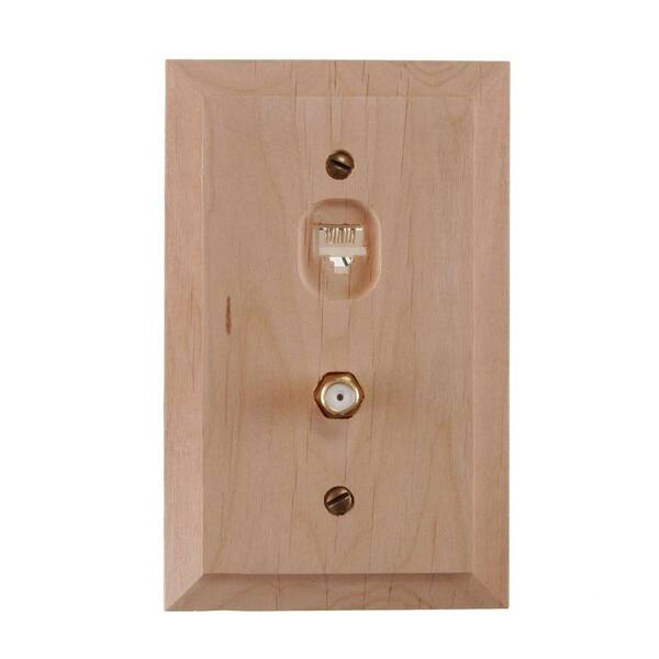 AMERELLE Wood 1-Gang Data Jack Wall Plate (1-Pack)