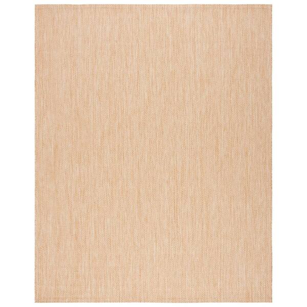 SAFAVIEH Courtyard Natural/Cream 8 ft. x 11 ft. Solid Color Chevron Indoor/Outdoor Area Rug
