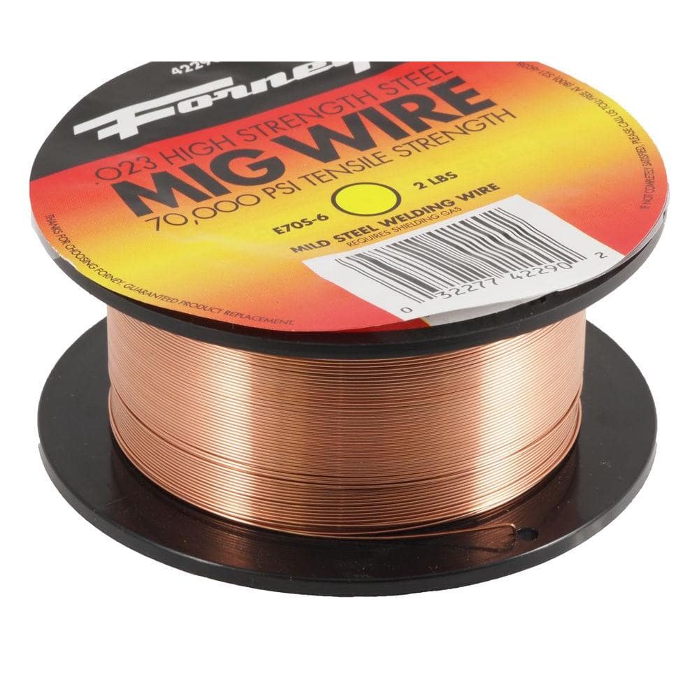 Forney 0.024 Dia E70S6 Mild Steel MIG Wire 2 lb. Spool 42290 The