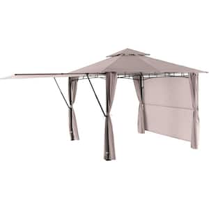 118.110 in. W Sahara Soft Top Gazebo Canopy with Curtains, Pop Out Roof and Roof Vent