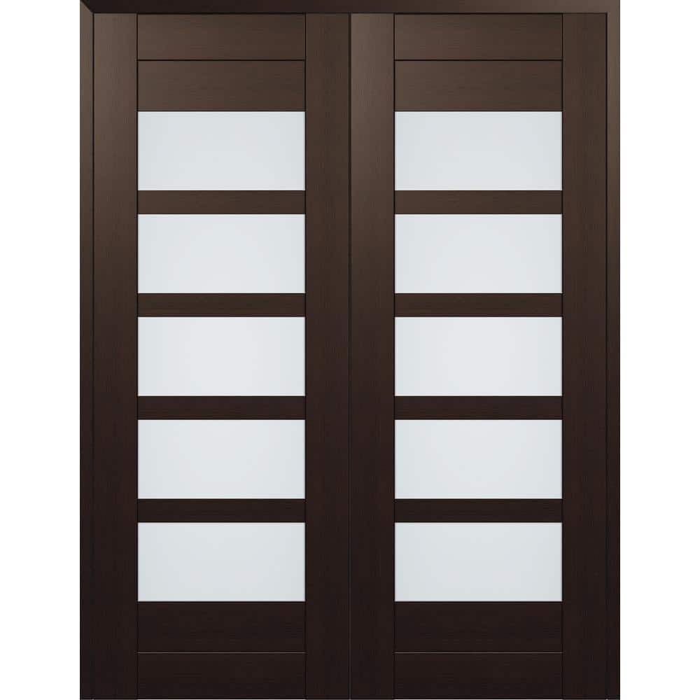 Vona 07-07 36 in. x 84 in. Both Active 5-Lite Frosted Glass Veralinga Oak Wood Composite Double Prehung Interior Door price history on PriceWatchPro