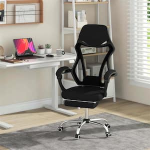 Mesh Seat Adjustable Height, Lumbar Support Ergonomic Office Chair in Black with Flip-Up Arms