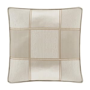 Benton Ivory Polyester 18" Square Decorative Throw Pillow 18X18"